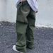 Suitable For All Seasons High Washed Vintage Green Jeans For Men Spring Autumn Trendy Street Hip Hop Loose Wide Leg Pants_mkmklike.com