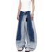 Vintage Washed Blue High-Waisted Baggy Jeans For Men – 90s Streetwear Relaxed Fit Denim Pants With Distressed Hem (S-Xxxl)_mkmklike.com