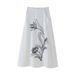 Women's clothing temperament slim fit embroidered solid color versatile skirt_mkmklike.com