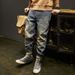 Harlan Pants Men's Jeans Scratched Trend Japanese Youth Spring And Autumn New Elastic Cone Small Straight Loose Large Size_mkmklike.com