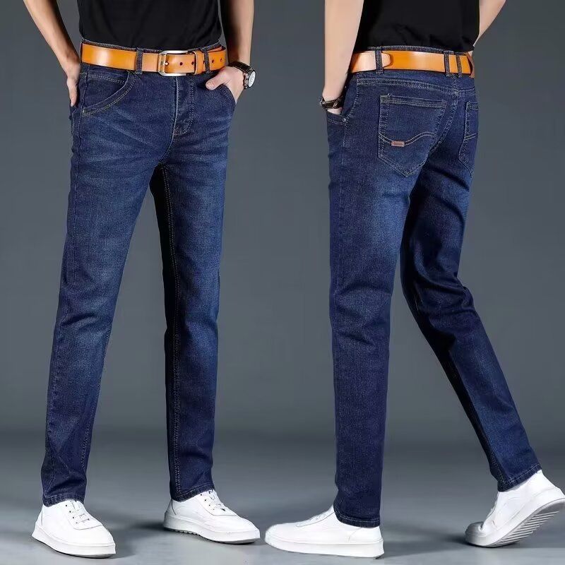 Lightweight Straight-Leg Jeans For Men – Spring/Summer Work & Casual Stretch Denim (28-40)_mkmklike.com