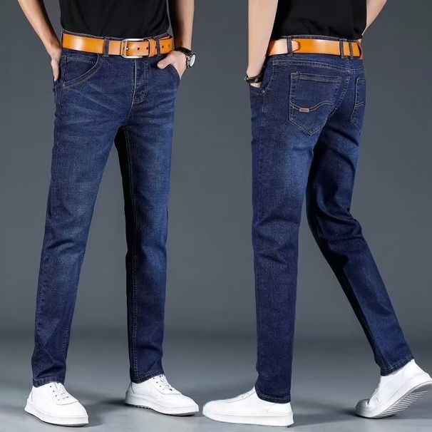 Lightweight Straight-Leg Jeans For Men – Spring/Summer Work & Casual Stretch Denim (28-40)_mkmklike.com