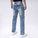 Men's Clothing Stretch Skinny Jeans Slim Fit Blue Trousers Multiple Embroidered Back Pockets Casual Denim_mkmklike.com