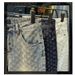 Men's Denim Shorts American Style Summer Loose Straight Leg Casual Jacquard Five Point Mid-Length Pants_mkmklike.com