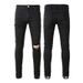 Men's Clothing Trendy Brand American Ripped Jeans Men's Slim Casual Versatile Pants High Street Trend Boys' Skinny Pants 8586_mkmklike.com