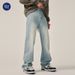 Nordmann Muqiu Clothing | American High Street Retro Washed Flared Jeans Men's Trendy Loose Straight Floor-Length Wide-Leg Pants_mkmklike.com
