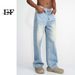 Men's Clothing 2025 New Korean Loose Casual Trousers Trendy White Design Mid Waist Jeans_mkmklike.com