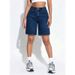 Women's High-Waisted Light Blue Denim Shorts Summer Versatile Basic Style Flattering for All Body Types_mkmklike.com