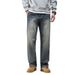 Men's Classic Retro Straight Leg Jeans - Vintage Washed Denim Pants For Casual Wear (Blue 606 & Fleece-Lined Blue 606)_mkmklike.com