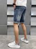 Men's Summer Blue Embroidered Denim Shorts Casual High-End Comfortable Fabric Trendy Five-Point Versatile Pants_mkmklike.com