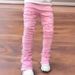 Men's High Street Distressed Jeans With Patchwork, Frayed Hem & Tassels - Straight Leg Hip Hop Denim Pants For Teens (Multiple Colors)_mkmklike.com
