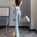 American Retro Light-colored Flared Jeans For Women, 2025 Autumn And Winter New Style, High-waisted, Hip-lifting,_mkmklike.com