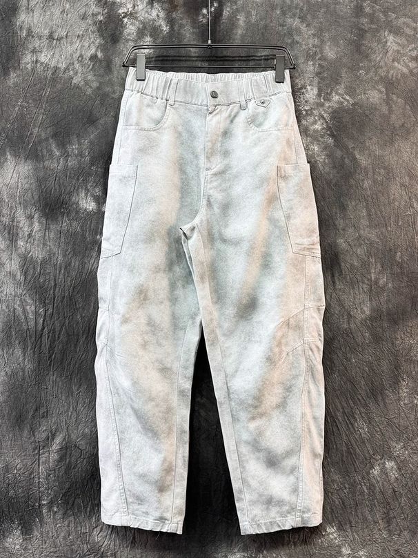 Men's American Retro Heavyweight Maillard Cargo Pants Large Pocket Loose Straight Leg Casual Trendy Jeans Americana Style_mkmklike.com