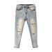 Men's Slim Fit Stretch Jeans - Washed Denim Straight Leg Trousers With Elastic Comfort For Casual & Trendy Look_mkmklike.com