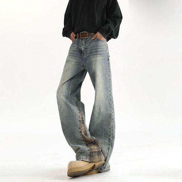 Men's High Street Handsome Loose Casual Versatile Wide Leg Straight Pants_mkmklike.com