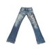 American High Street Retro Blue Printed Flared Jeans For Men, Slimming And Leg-lengthening, Trendy Brand Ins Pants_mkmklike.com