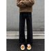 American-style High Street Men's Jeans, Autumn Trendy Patchwork Micro-flared Work Pants, Vintage Versatile Solid Color_mkmklike.com