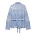 omen’s Belted Denim Jacket – Stylish Oversized Coat With Adjustable Waist Tie (XS/S/M/L)_mkmklike.com