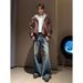 Men's Clothing Retro Blue Jeans For Men, Straight Leg, Loose Fit, Mid High Waist, High Crotch Pullover, Washed, Super Stylish Curved Trousers_mkmklike.com