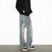 Vintage Washed Distressed Denim Jeans – High Street Loose Straight Fit With Flared Hem & Ripped Details_mkmklike.com