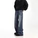Men's Blue Distressed Straight Leg Bootcut Jeans - High Street Vibe Clean Fit Stretch Denim Pants For Casual Wear_mkmklike.com