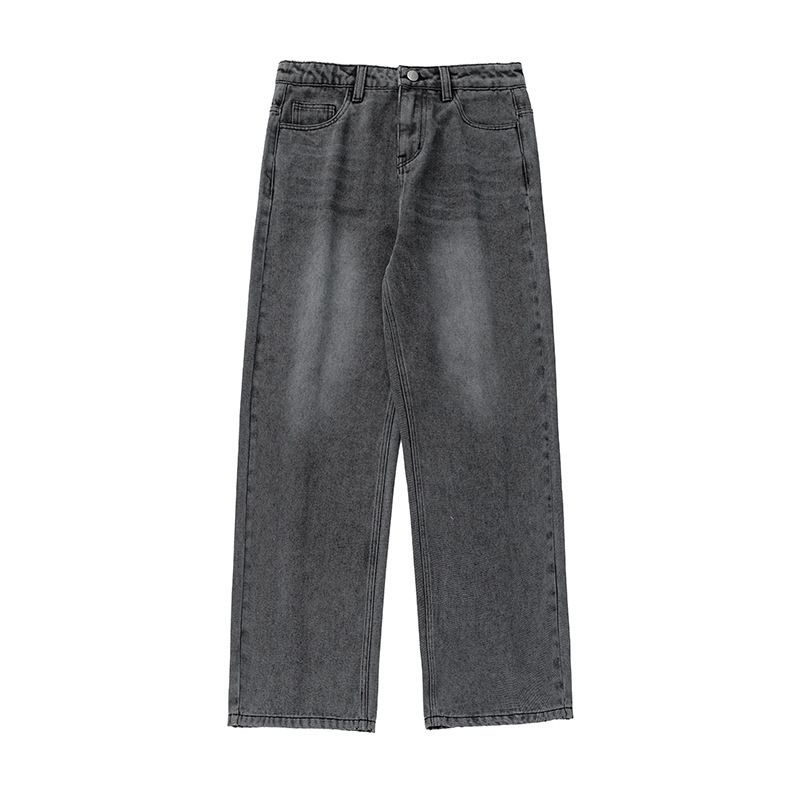 Vintage Distressed Wide-Leg Jeans For Men, Autumn New Straight Loose Trendy Brand Oversized Basic Versatile Pants_mkmklike.com