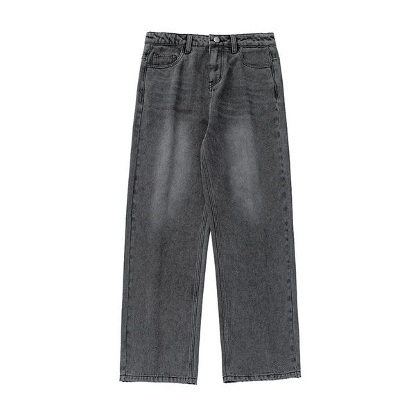 Vintage Distressed Wide-Leg Jeans For Men, Autumn New Straight Loose Trendy Brand Oversized Basic Versatile Pants_mkmklike.com