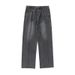 Men's Distressed Washed Wide Leg Jeans Loose Fitting Casual Trendy Retro Basic Versatile Spring Summer Trousers_mkmklike.com