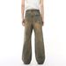 Men's Clothing Autumn New Arrivals Vibe Style Textured Distressed Retro Straight Loose Jeans_mkmklike.com