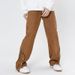 Nordmann Brown Workwear Jeans For Men, Autumn And Winter Design, Niche Casual Pants With Side Zipper, Loose Straight-Leg Trousers_mkmklike.com