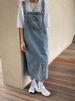 K Women's New Retro Loose Mid-Length Denim Strap Dress For Hip Hiding_mkmklike.com