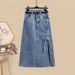 Women's Clothing Autumn Outfit A Complete Set 2024 New Fashion Salty Two Piece Shirt High Waist Denim Skirt Two Piece_mkmklike.com