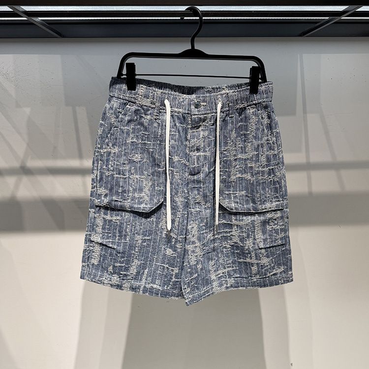 Men's Clothing Denim Shorts Trendy Workwear Straight Casual Basketball Sports Running Beach 5 Point Pants_mkmklike.com