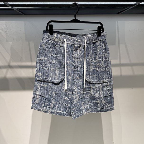 Men's Clothing Denim Shorts Trendy Workwear Straight Casual Basketball Sports Running Beach 5 Point Pants_mkmklike.com