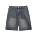 Men's Washed Vintage Denim Shorts Summer Lightweight Loose Fit High Street Casual Five-Pocket Cargo Shorts_mkmklike.com