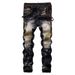 Men's Clothing Trendy Embroidered Wings Ripped Jeans American Street Style Supply_mkmklike.com