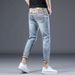 High End Jeans For Men's Korean Trendy Instagram Embroidery Print Reward Light Luxury Fashion Casual Pants_mkmklike.com