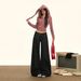 New Autumn And Winter Red Buttonhole Low-waist Loose A-line Washed Original Color Trendy Women's Denim Wide-leg Pants_mkmklike.com