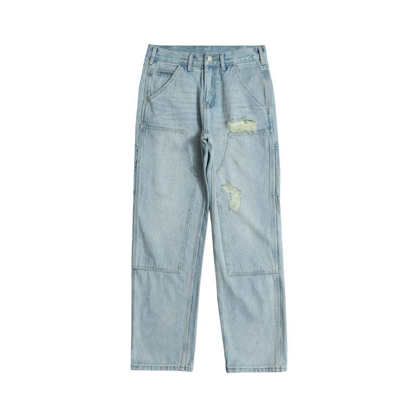 American Style Ditreed Jean For Men And Women, Wahed Vintage Looe Wide-Leg Straight Trendy High Street_mkmklike.com