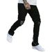 Men's Clothing Slim Fit Stretch Jeans With Ankle Zippers - Trendy Streetwear Denim Pants, Comfortable Cotton Blend, Black (S/M/L/XL/XXL)_mkmklike.com