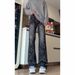 Men's Clothing High Street Thorn Jacquard Jeans Men's Retro Versatile Washed Flared Pants Straight Trousers_mkmklike.com