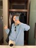 Chicco Chicco Blue Vintage Denim Jacket For Women Early Autumn Long Sleeve Loose Versatile Elegant Casual Cardigan Shirt_mkmklike.com