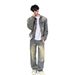 Loom Retro Yellow Mud Men's Short European And American Street Style Padded Shoulder Jacket Vintage Denim Coat_mkmklike.com