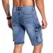 Men's Clothing Multi Pocket Micro Stretch Denim Shorts 5 Point Workwear Casual Jeans_mkmklike.com