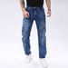 Men's Slim Fit Stretch Denim Jeans - Classic Straight Leg Blue Jeans With Comfort Flex (Dark Blue, S-2xl)_mkmklike.com