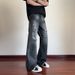 Men's Distressed Ripped Jeans Straight Leg Loose Fit Slimming Slightly Flared Wide Leg Summer Style American High Street Vibe Pants_mkmklike.com