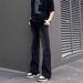 Men's Retro Black Loose Fit Jeans – High Street Style, Slightly Flared Wide Leg, Comfortable Straight Cut Trousers_mkmklike.com