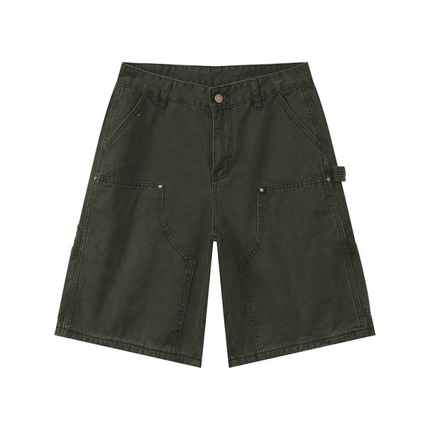 Men's Clothing | High Street Cleanfit Multi Pocket Washed Workwear Casual Five Point Jeans_mkmklike.com