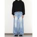 Korean Style High Volume Straight Leg Jeans mid Waist Loose Fit Wide Leg Floor Length Trousers All Season Trendy Brand Blue_mkmklike.com