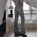 American Retro Style Hot Girl Butt-lifting Micro-flare Jeans For Women, High-waisted Slimming Floor-length Pants,_mkmklike.com